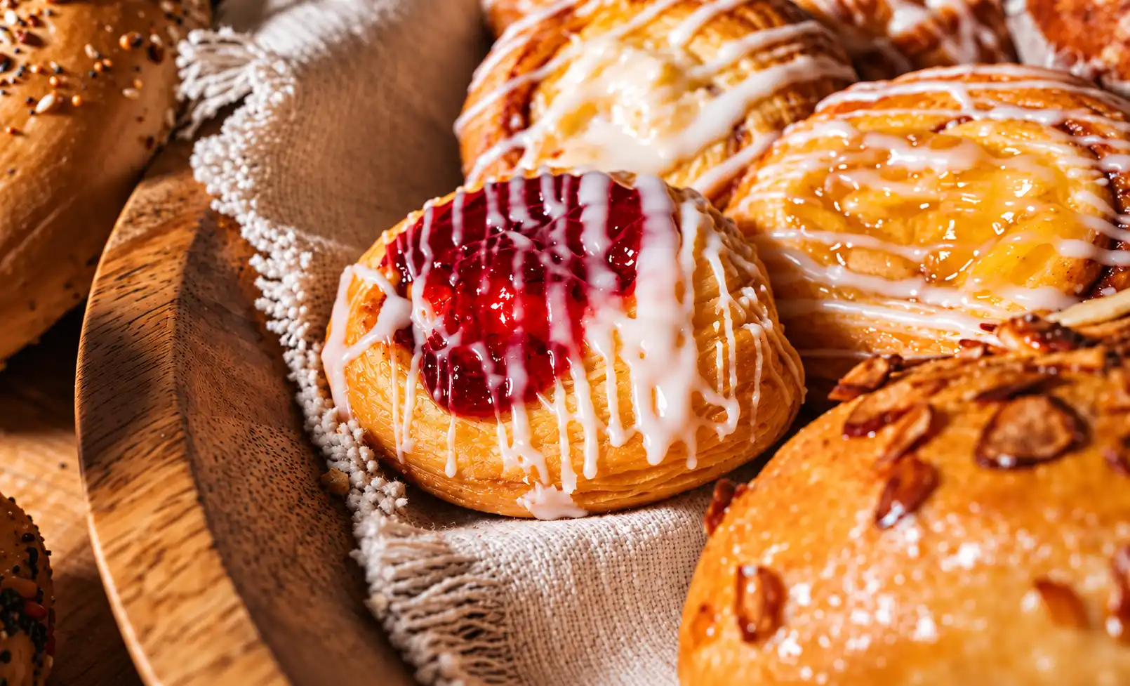 Fresh Danish pastries from American Hearth Bakery